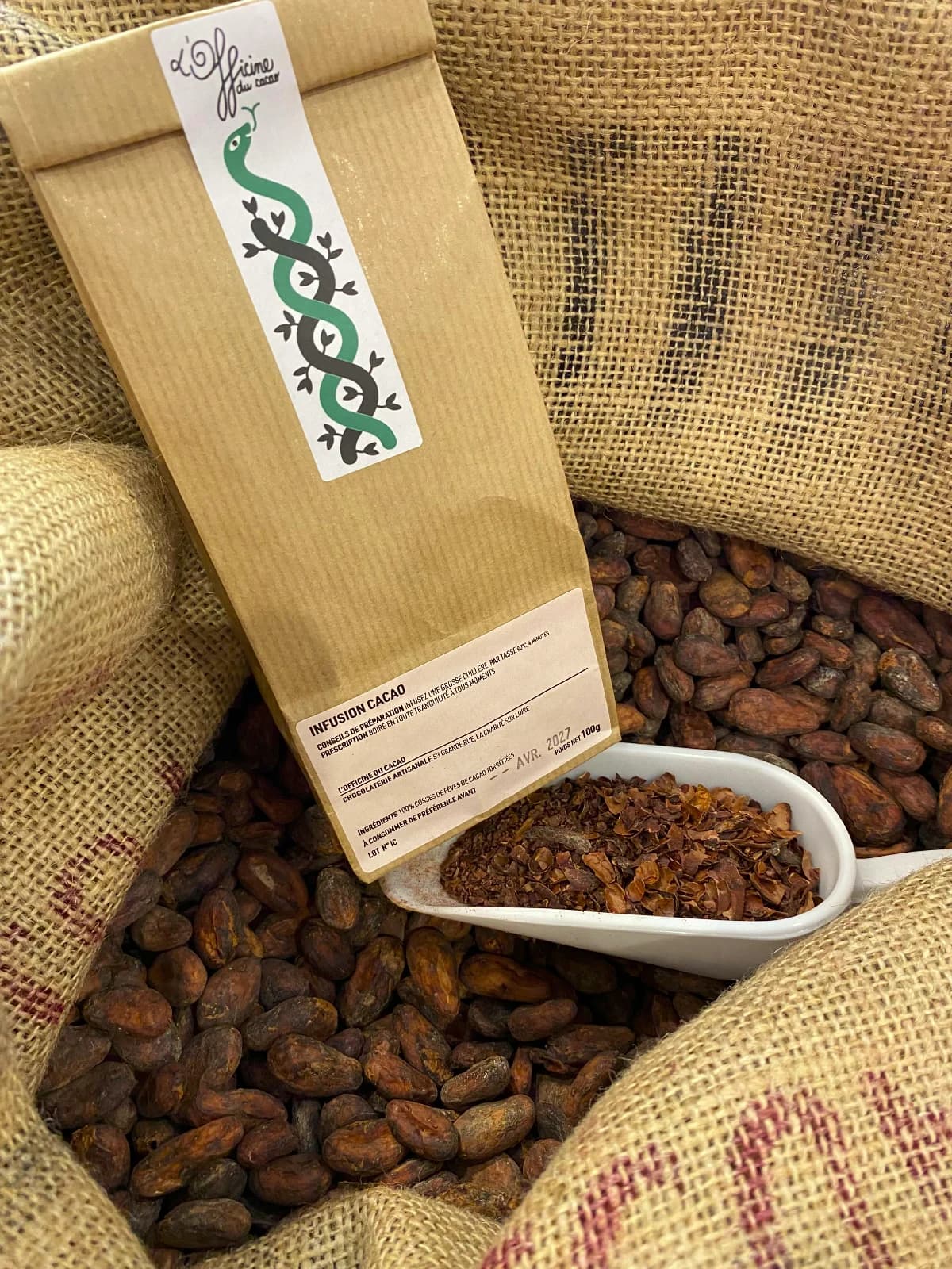 Infusion Cacao – 100 % Cosses de Fèves